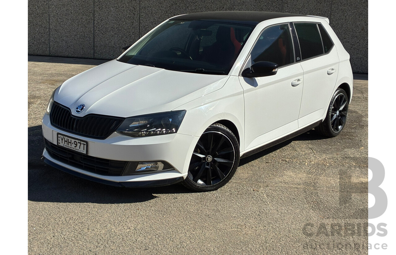 06/2017 Skoda Fabia 81 TSI Monte Carlo NJ MY17 5d Hatchback White Turbo 1.2L
