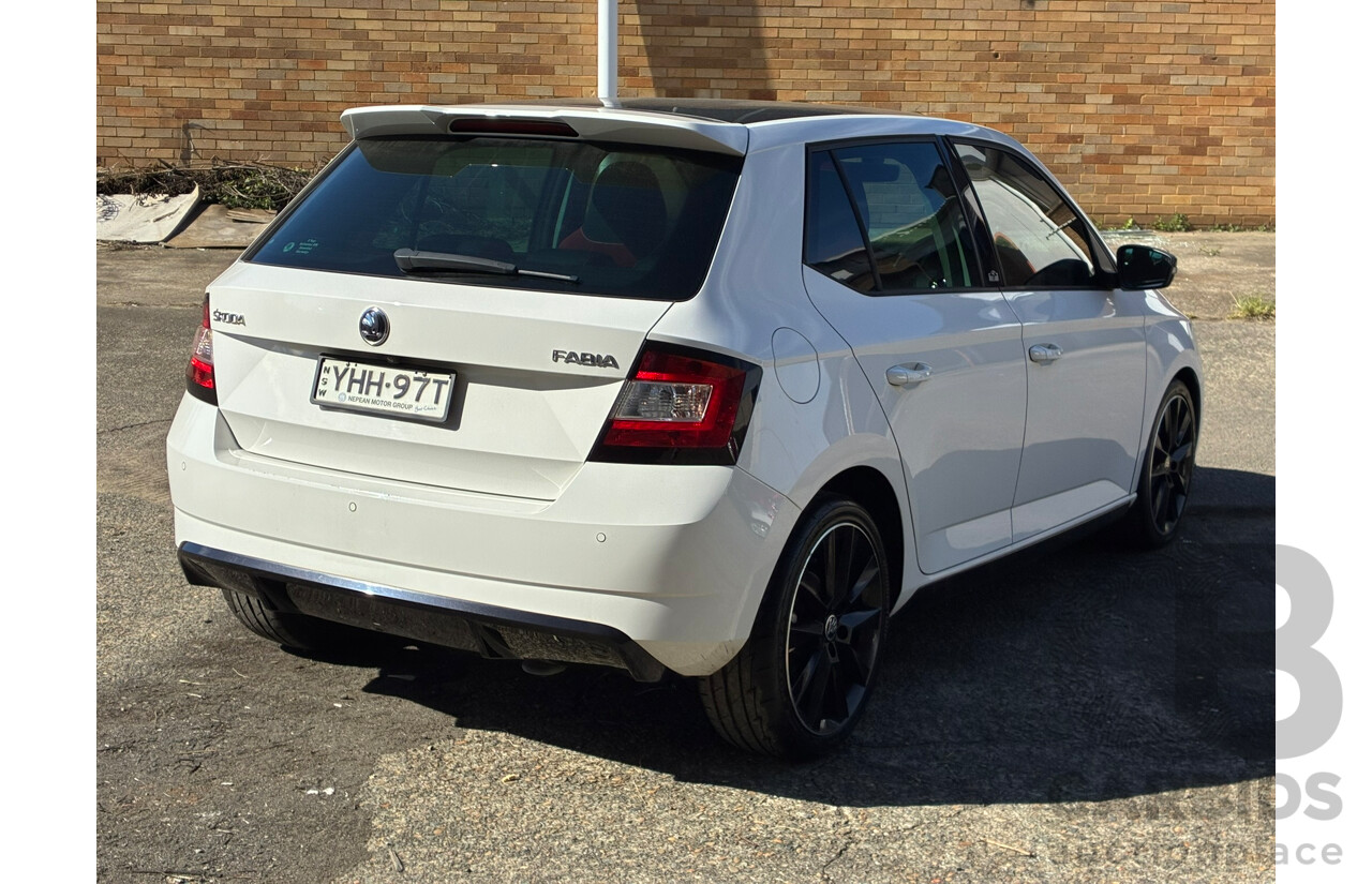 06/2017 Skoda Fabia 81 TSI Monte Carlo NJ MY17 5d Hatchback White Turbo 1.2L