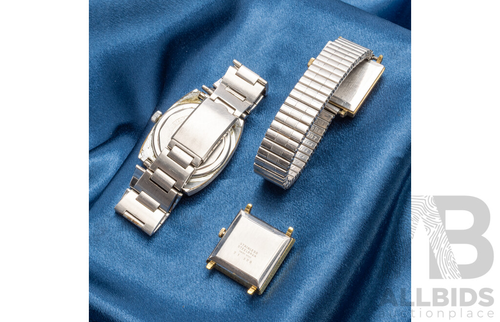 Vintage Manual Wind Mechanical Watches, Tissot, Ultima & Buler - Lot of 3
