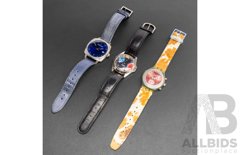 Collection of Men's Watches, Swatch, Timex & Calvin Klein - Lot of 3
