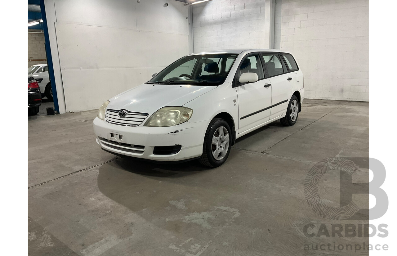 05/2005 Toyota Corolla Ascent ZZE122R 4d Wagon White 1.8L