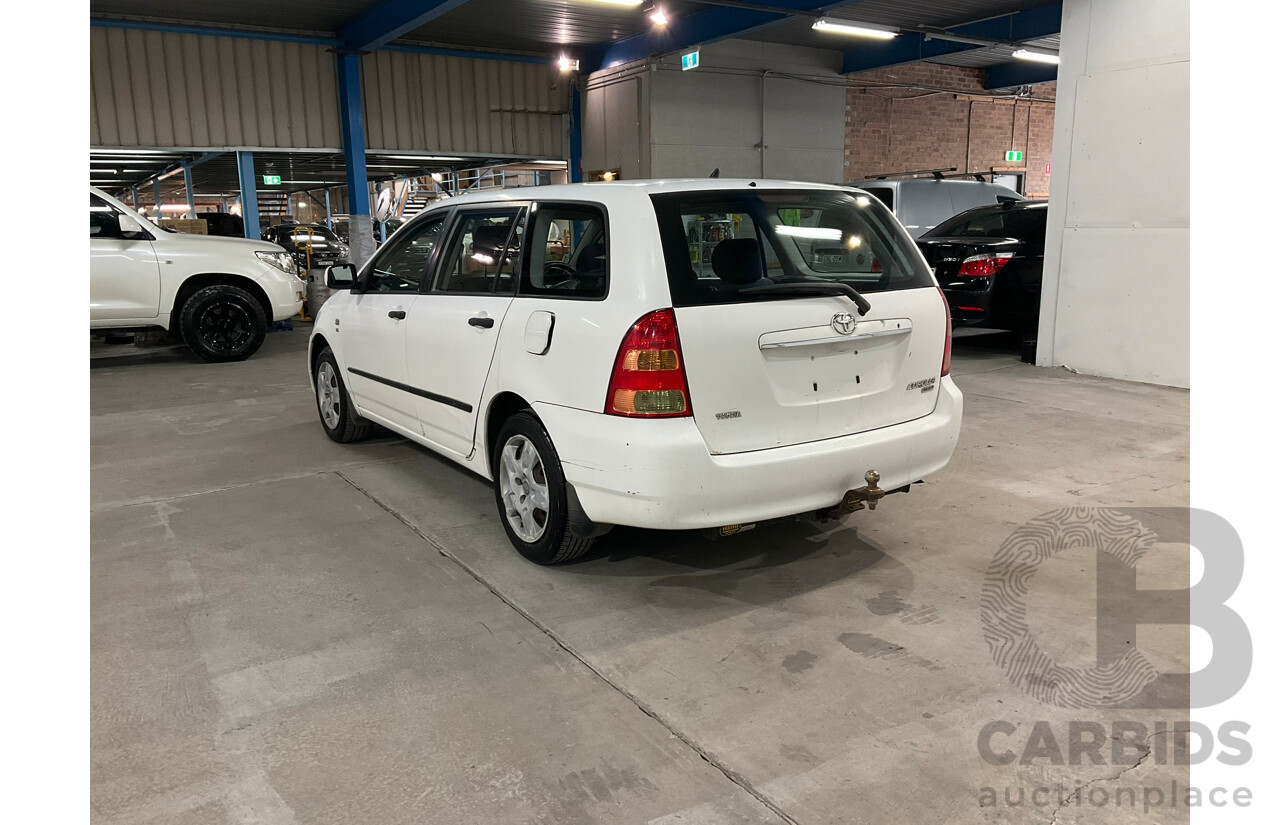05/2005 Toyota Corolla Ascent ZZE122R 4d Wagon White 1.8L