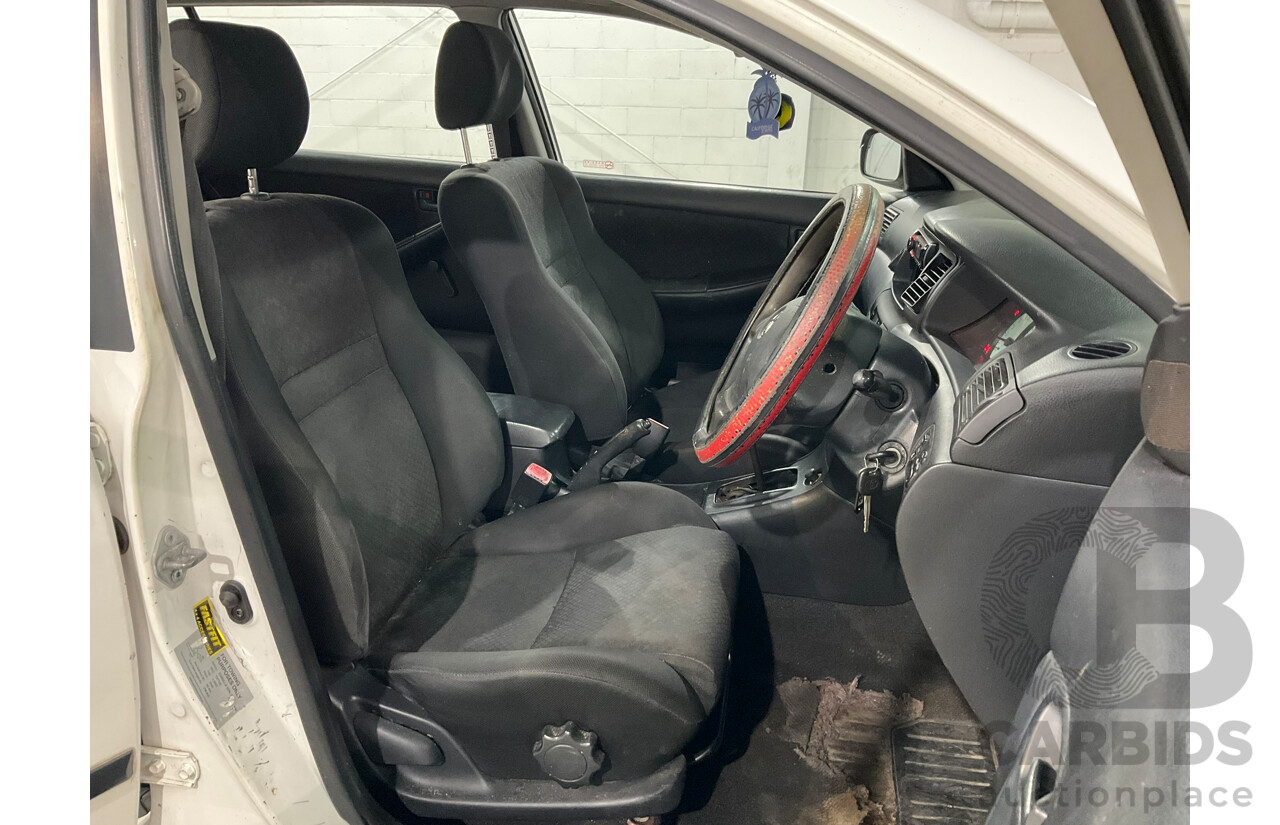 05/2005 Toyota Corolla Ascent ZZE122R 4d Wagon White 1.8L