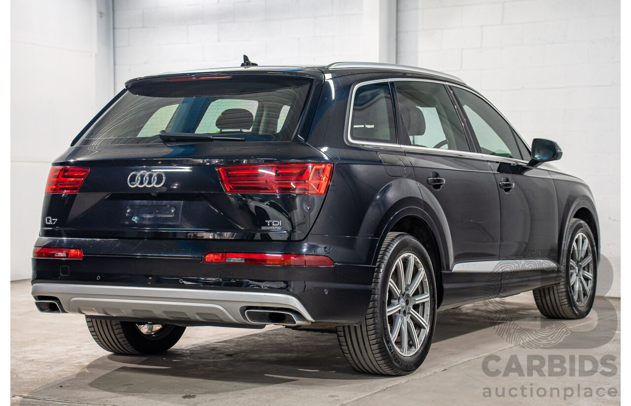 09/2017 Audi Q7 3.0 TDI Quattro AWD 4M MY17 4d Wagon Ocra Black Metallic Turbo Diesel 3.0L - 7 Seater