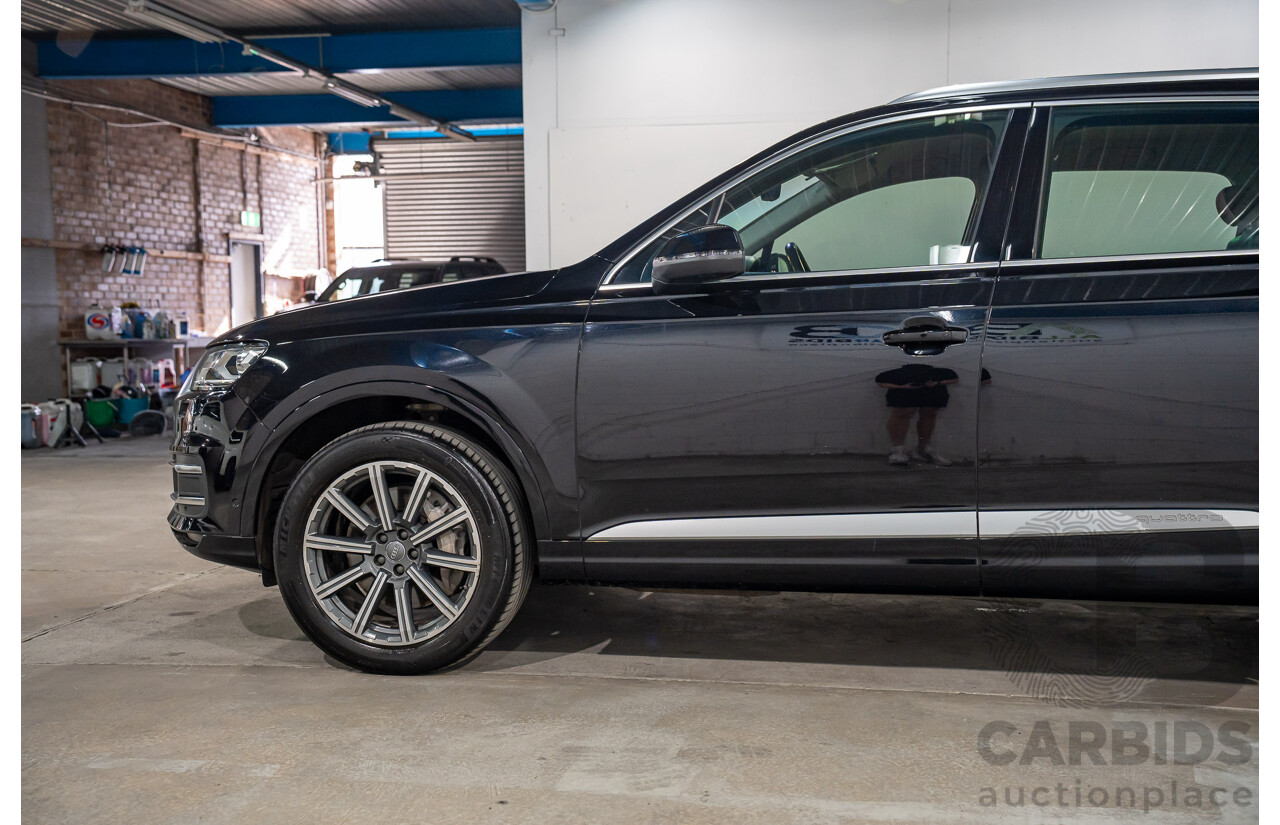 09/2017 Audi Q7 3.0 TDI Quattro AWD 4M MY17 4d Wagon Ocra Black Metallic Turbo Diesel 3.0L - 7 Seater
