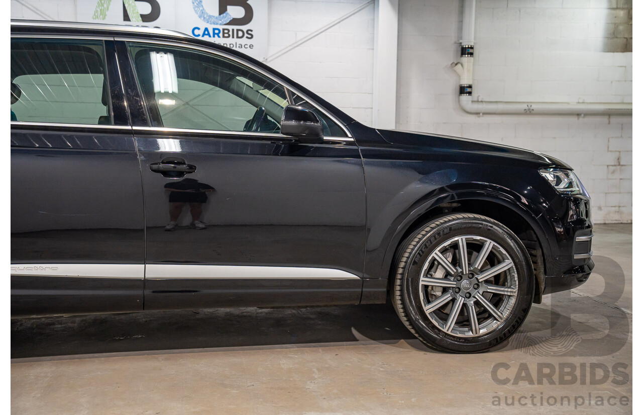 09/2017 Audi Q7 3.0 TDI Quattro AWD 4M MY17 4d Wagon Ocra Black Metallic Turbo Diesel 3.0L - 7 Seater