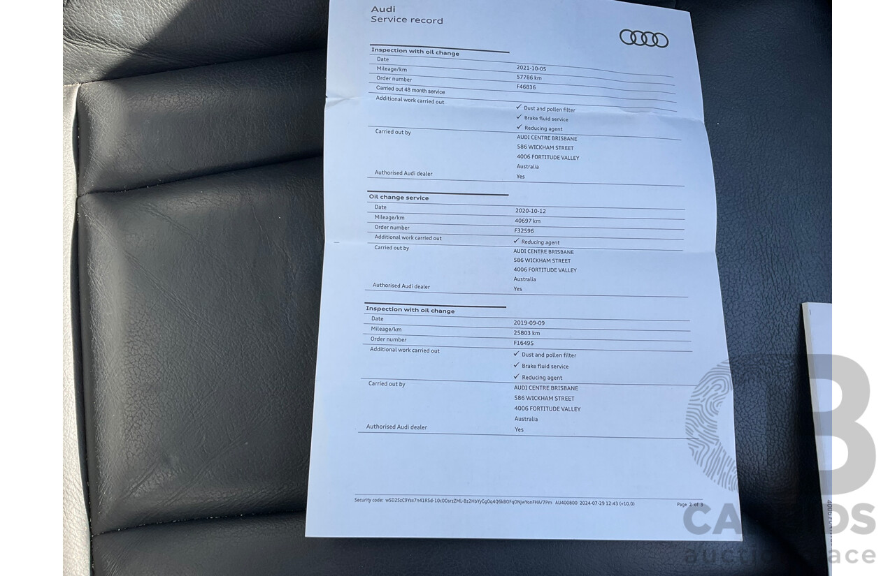 09/2017 Audi Q7 3.0 TDI Quattro AWD 4M MY17 4d Wagon Ocra Black Metallic Turbo Diesel 3.0L - 7 Seater