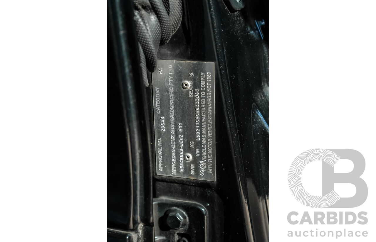 09/2008 Mercedes-Benz E280 CDI Avantgarde MY07 Upgrade 4D Sedan Black Turbo Diesel 3.0L