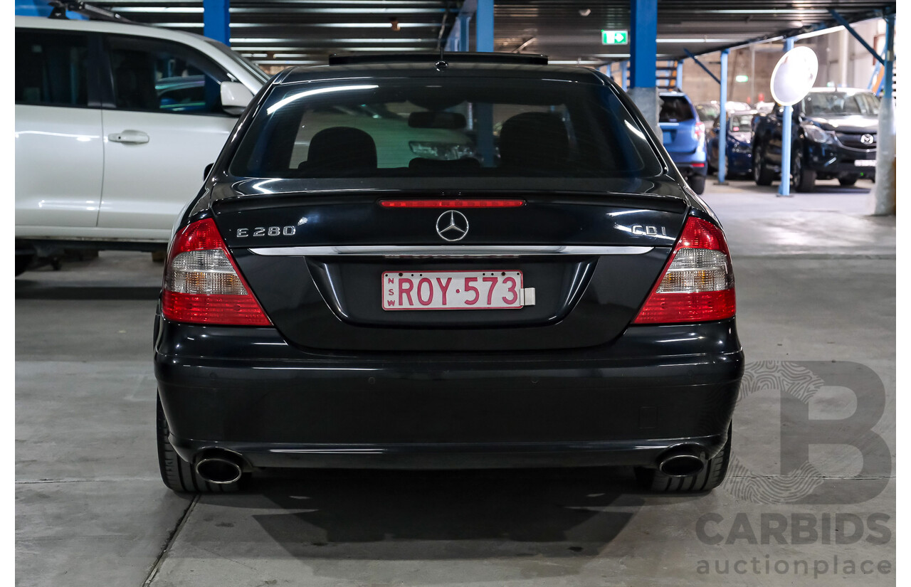 09/2008 Mercedes-Benz E280 CDI Avantgarde MY07 Upgrade 4D Sedan Black Turbo Diesel 3.0L