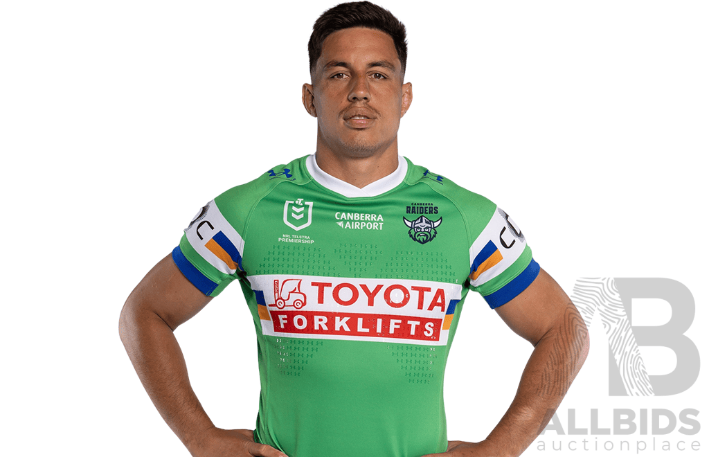 10. Joseph Tapine - Match Worn and Signed Canberra Raiders 2026 ANZAC Round Jersey - Round 8 v Tigers - Proceeds towards the Raiders Foundation for HMAS Harman Charities of Choice