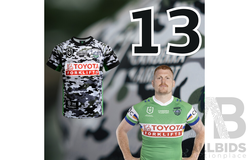 13. Corey Horsburgh - Match Worn and Signed Canberra Raiders 2026 ANZAC Round Jersey - Round 8 v Tigers - Proceeds towards the Raiders Foundation for HMAS Harman Charities of Choice