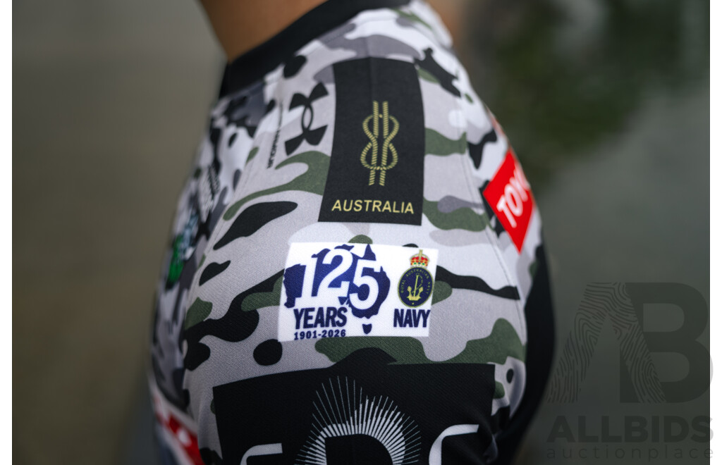 15. Daine Laurie - Match Issued and Signed Canberra Raiders 2026 ANZAC Round Jersey - Round 8 V Tigers - Proceeds Towards the Raiders Foundation for HMAS Harman Charities of Choice