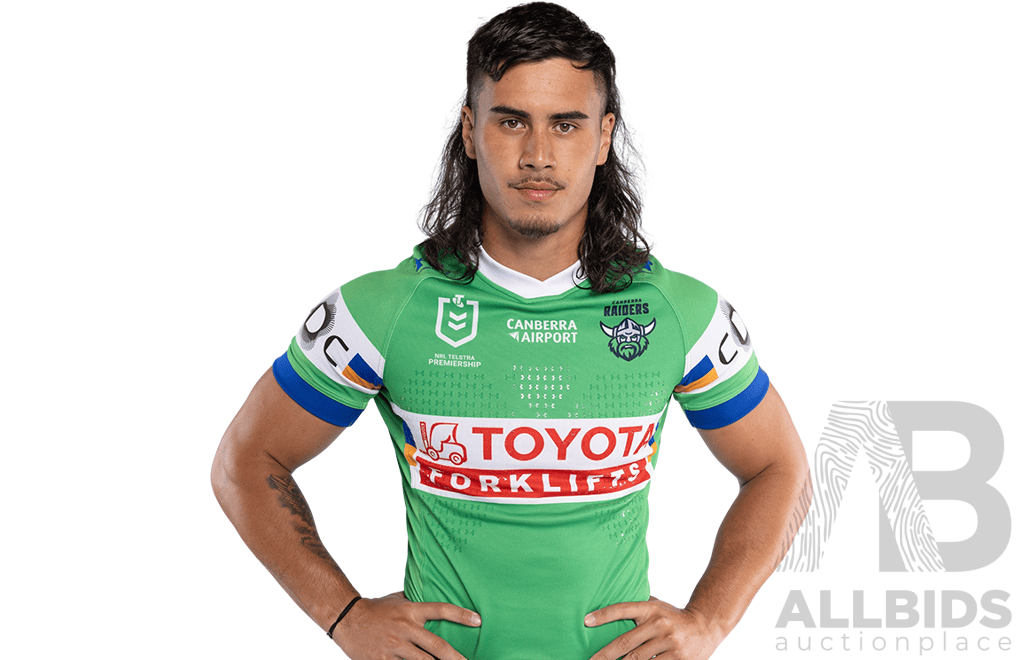 1. Kaeo Weekes - Match Worn and Signed Canberra Raiders 2026 ANZAC Round Jersey - Round 8 v Tigers - Proceeds towards the Raiders Foundation for HMAS Harman Charities of Choice