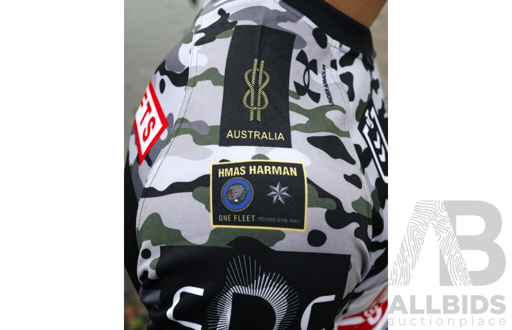 1. Kaeo Weekes - Match Worn and Signed Canberra Raiders 2026 ANZAC Round Jersey - Round 8 v Tigers - Proceeds towards the Raiders Foundation for HMAS Harman Charities of Choice