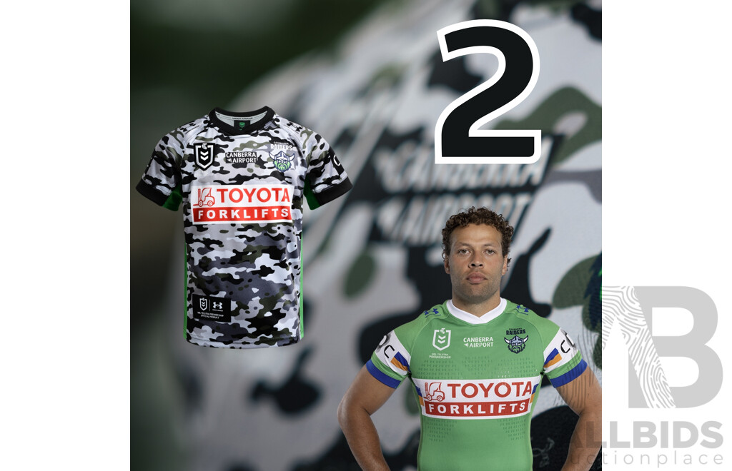 2. Sebastian Kris - Match Worn and Signed Canberra Raiders 2026 ANZAC Round Jersey - Round 8 v Tigers - Proceeds towards the Raiders Foundation for HMAS Harman Charities of Choice