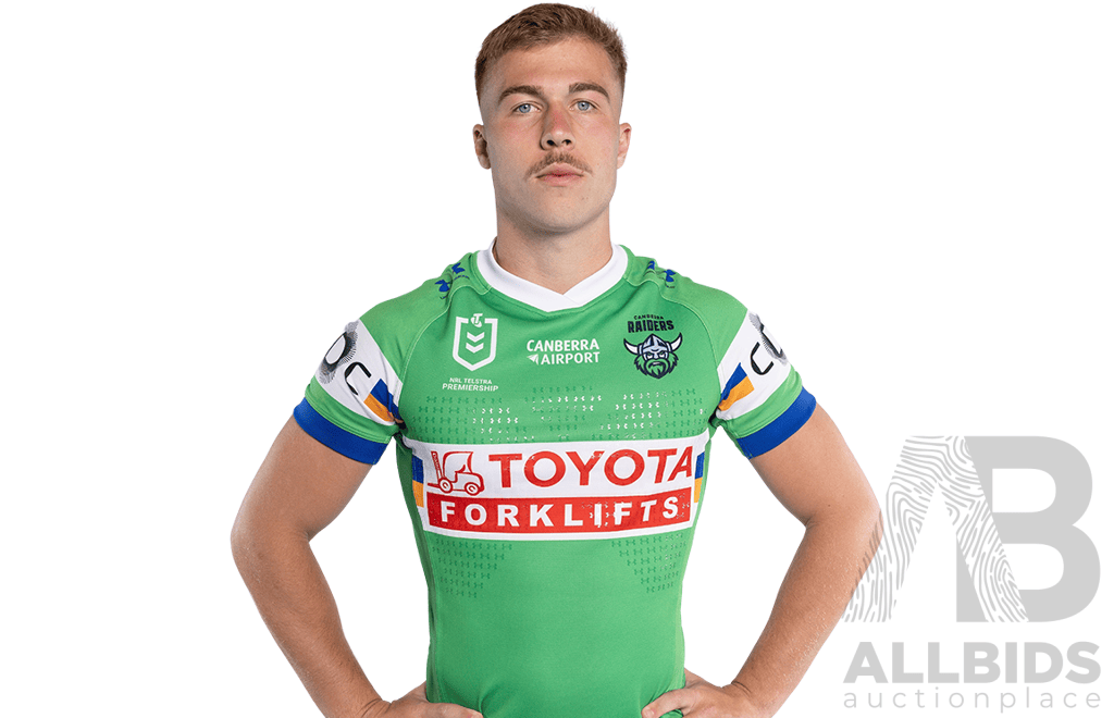 7. Ethan Sanders - Match Worn and Signed Canberra Raiders 2026 ANZAC Round Jersey - Round 8 v Tigers - Proceeds towards the Raiders Foundation for HMAS Harman Charities of Choice