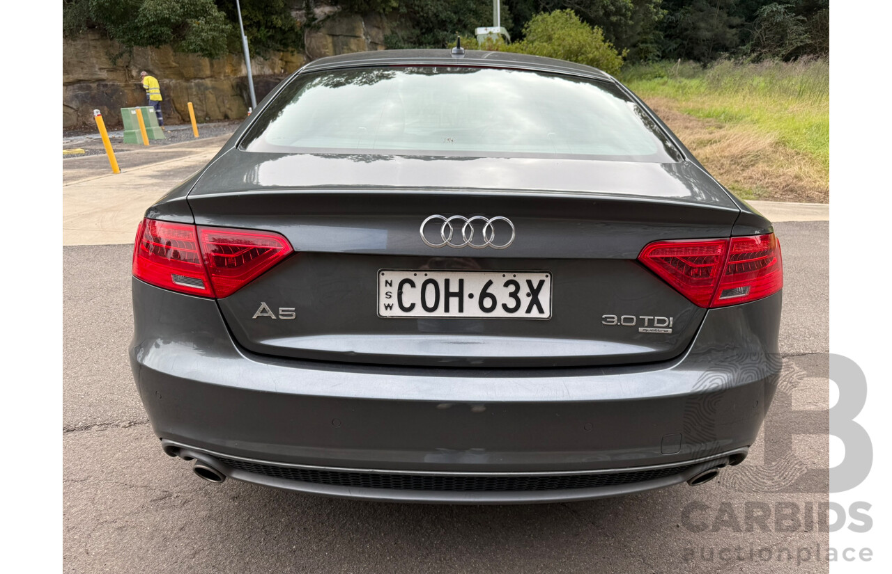10/2012 Audi A5 SPORTBACK 3.0 TDI QUATTRO (AWD) 8T MY12 5D Hatchback Daytona Gray Pearlescent Turbo Diesel 3.0L