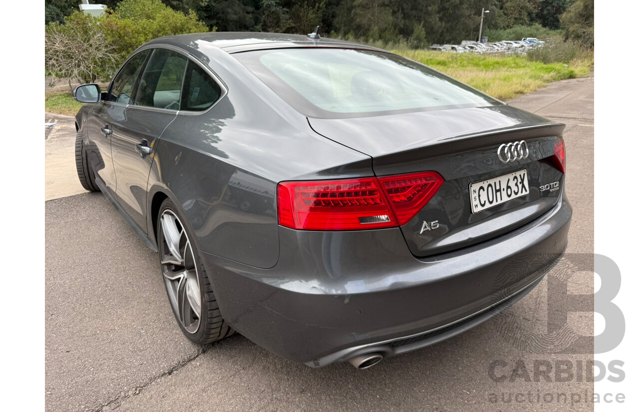 10/2012 Audi A5 SPORTBACK 3.0 TDI QUATTRO (AWD) 8T MY12 5D Hatchback Daytona Gray Pearlescent Turbo Diesel 3.0L
