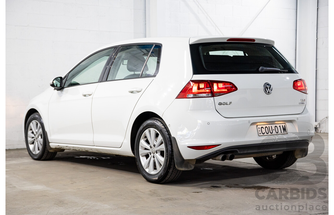 08/2013 Volkswagen Golf 90 TSI Comfortline AU MY14 5d Hatchback Pure White Turbo 1.4L