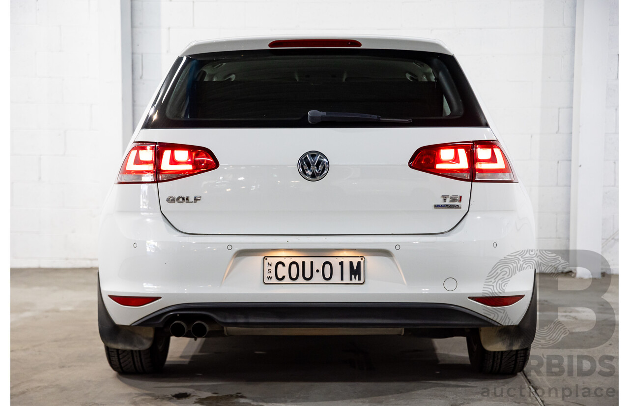 08/2013 Volkswagen Golf 90 TSI Comfortline AU MY14 5d Hatchback Pure White Turbo 1.4L