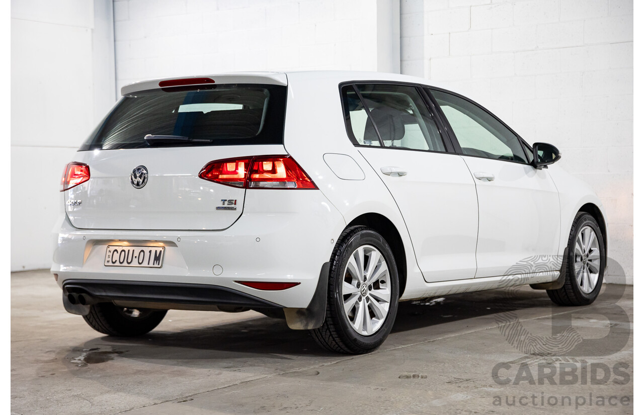 08/2013 Volkswagen Golf 90 TSI Comfortline AU MY14 5d Hatchback Pure White Turbo 1.4L