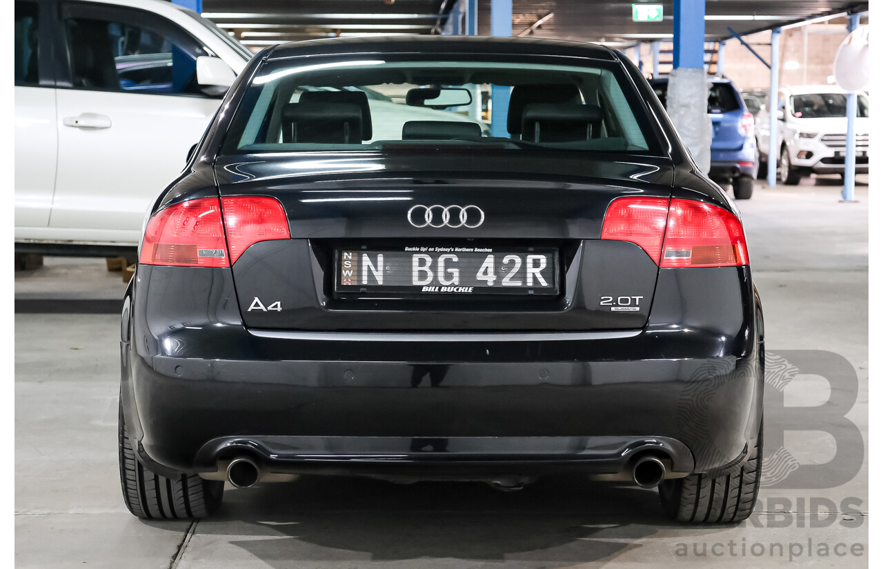 03/2008 Audi A4 2.0 TFSI Quattro Avant (AWD) B7 MY06 Upgrade 4d Sedan Black 2.0L