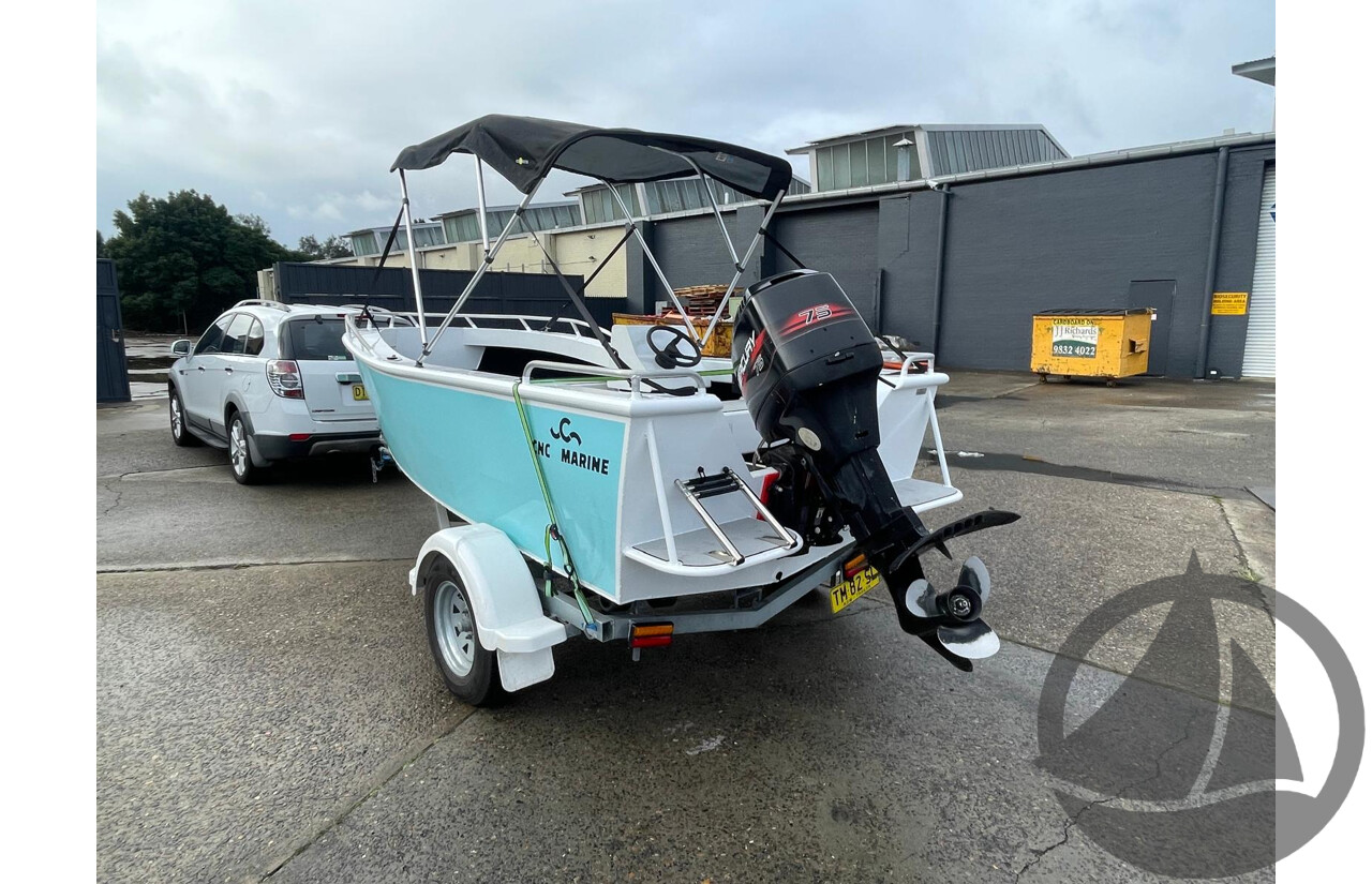 NO RESERVE - 2024 CNC Marine Custom DG Aluminium 4.8m Runabout Boat, 75hp Mercury