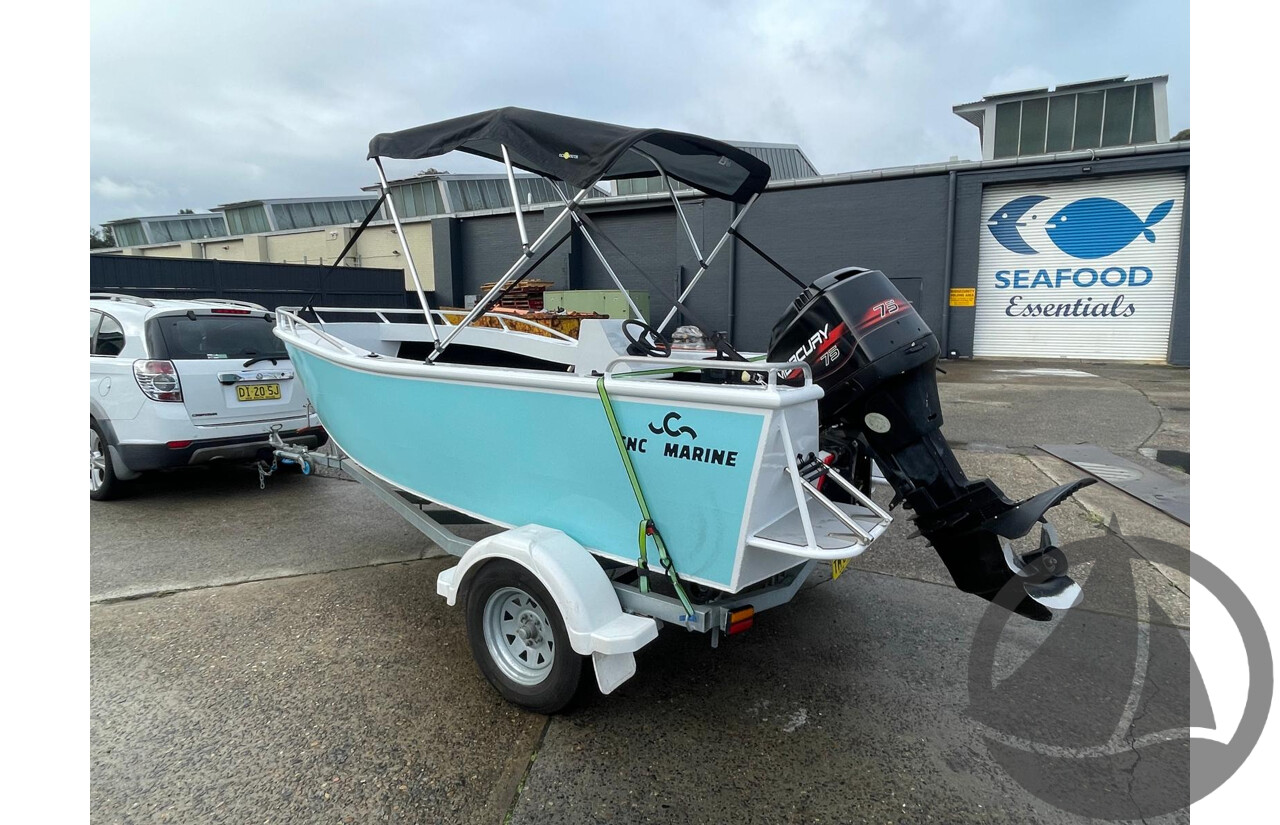 NO RESERVE - 2024 CNC Marine Custom DG Aluminium 4.8m Runabout Boat, 75hp Mercury