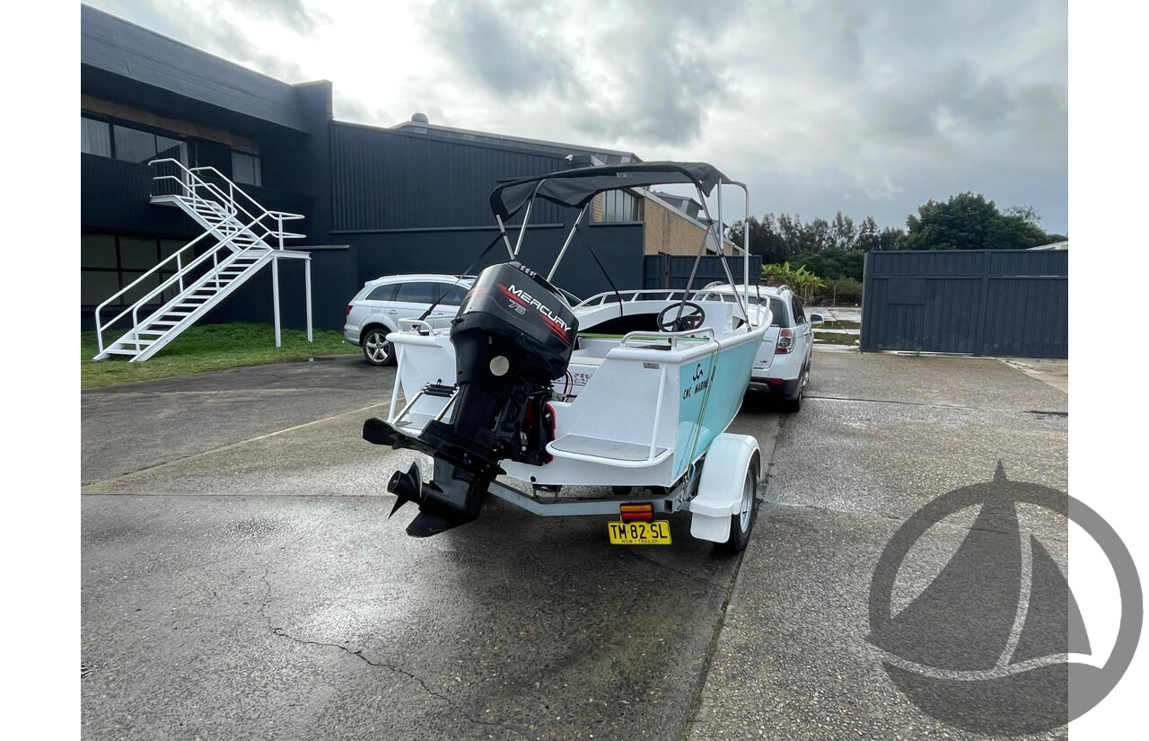 NO RESERVE - 2024 CNC Marine Custom DG Aluminium 4.8m Runabout Boat, 75hp Mercury