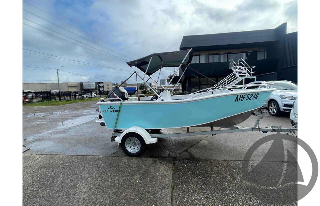NO RESERVE - 2024 CNC Marine Custom DG Aluminium 4.8m Runabout Boat, 75hp Mercury