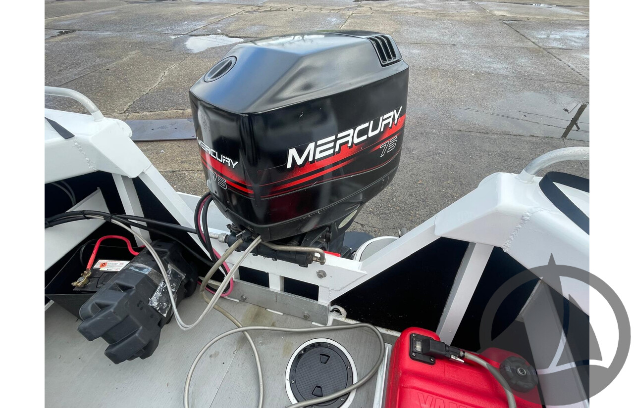 NO RESERVE - 2024 CNC Marine Custom DG Aluminium 4.8m Runabout Boat, 75hp Mercury