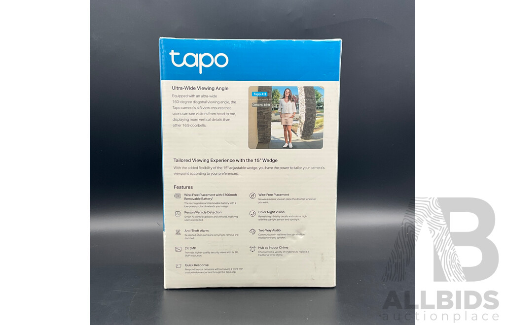 TAPO Video Doorbell Camera Kit 9 Tapo D230S1