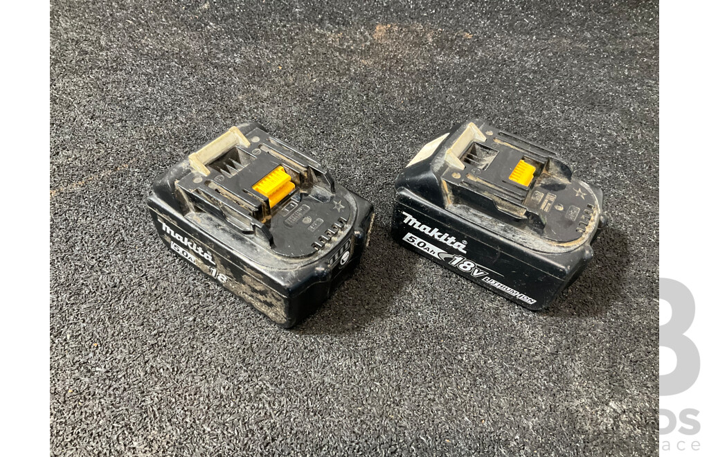 MAKITA 18v  5.0ah Battery - Lot of 2