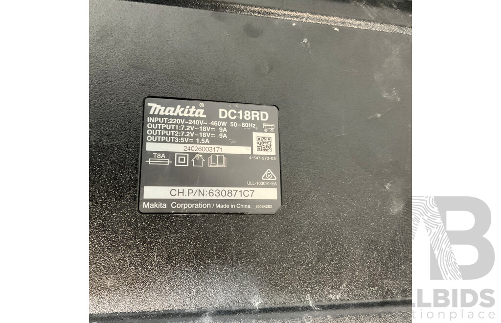 MAKITA 18V Dual Rapid Charger(DC18RD) and Others - Lot of 3