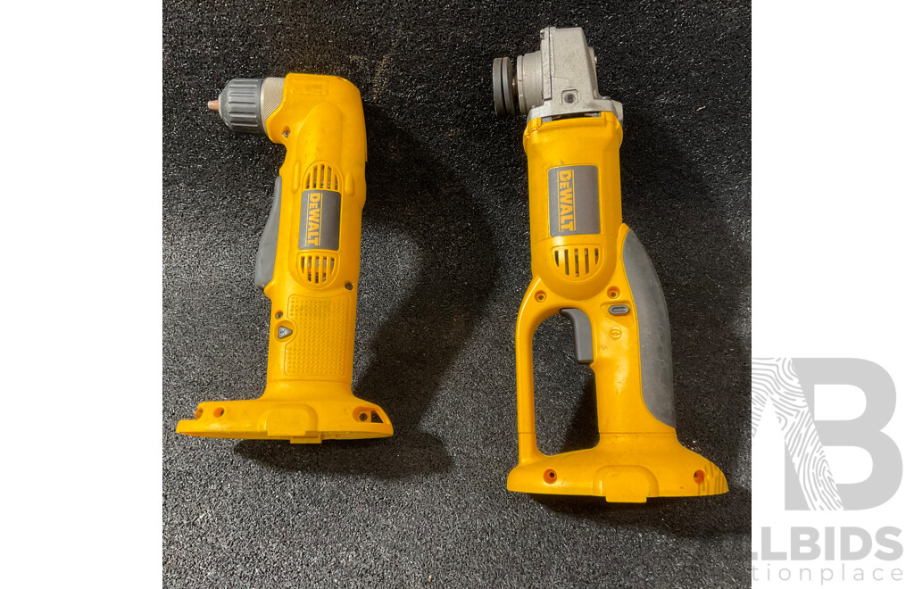 DEWALT (DC410) 18V Cut Off Tool, DEWALT (DW960) 18V Right Angle Drill Driver - Lot of 2