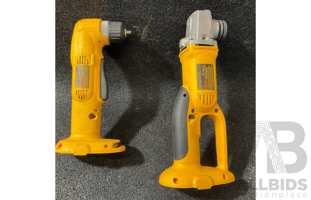 DEWALT (DC410) 18V Cut Off Tool, DEWALT (DW960) 18V Right Angle Drill Driver - Lot of 2
