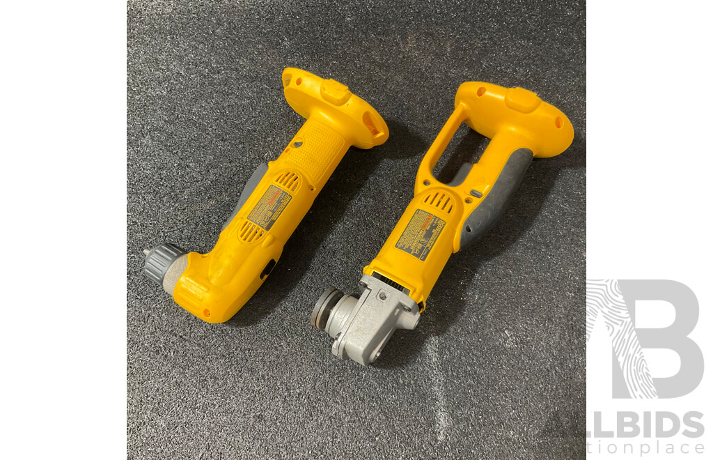 DEWALT (DC410) 18V Cut Off Tool, DEWALT (DW960) 18V Right Angle Drill Driver - Lot of 2
