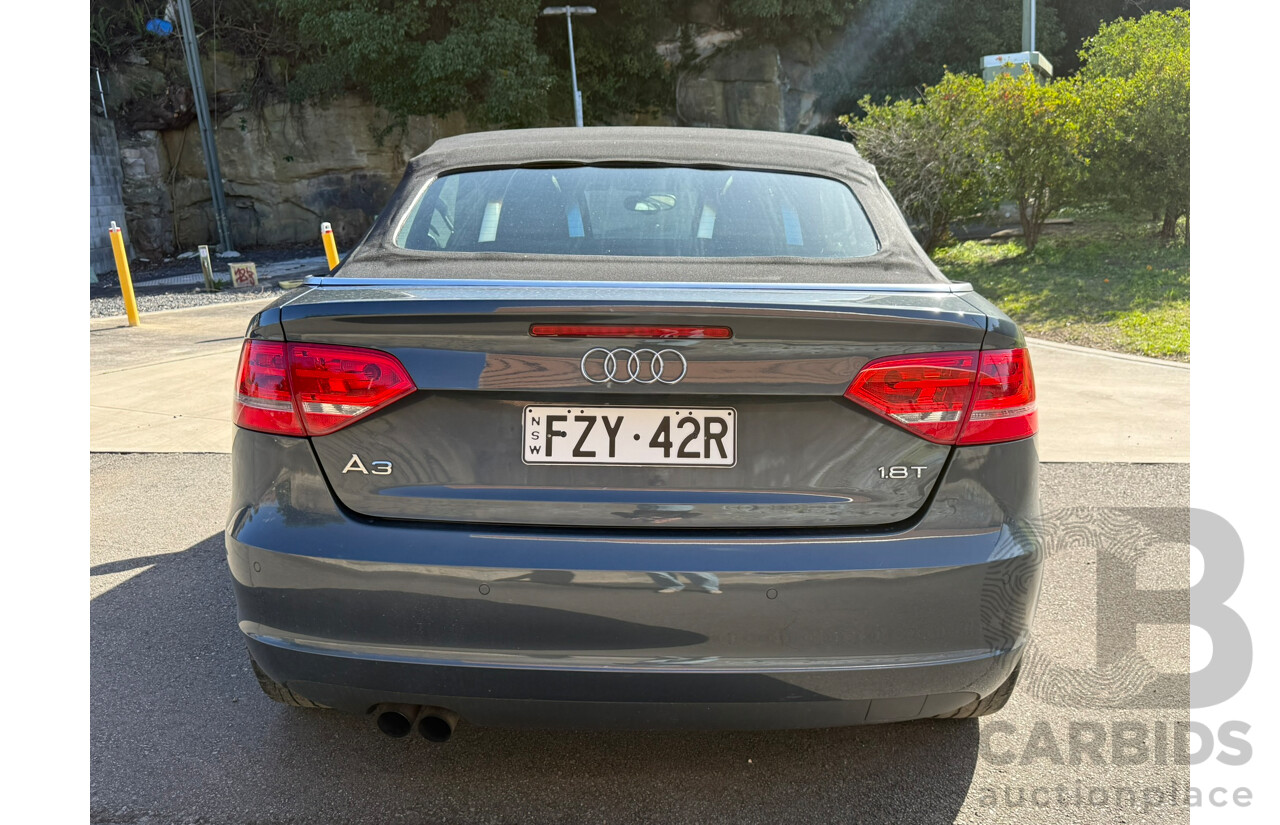 01/2009 Audi A3 1.8 TFSI ATTRACTION FWD 8P 2D Convertible Meteor Gray Pearlescent 1.8L