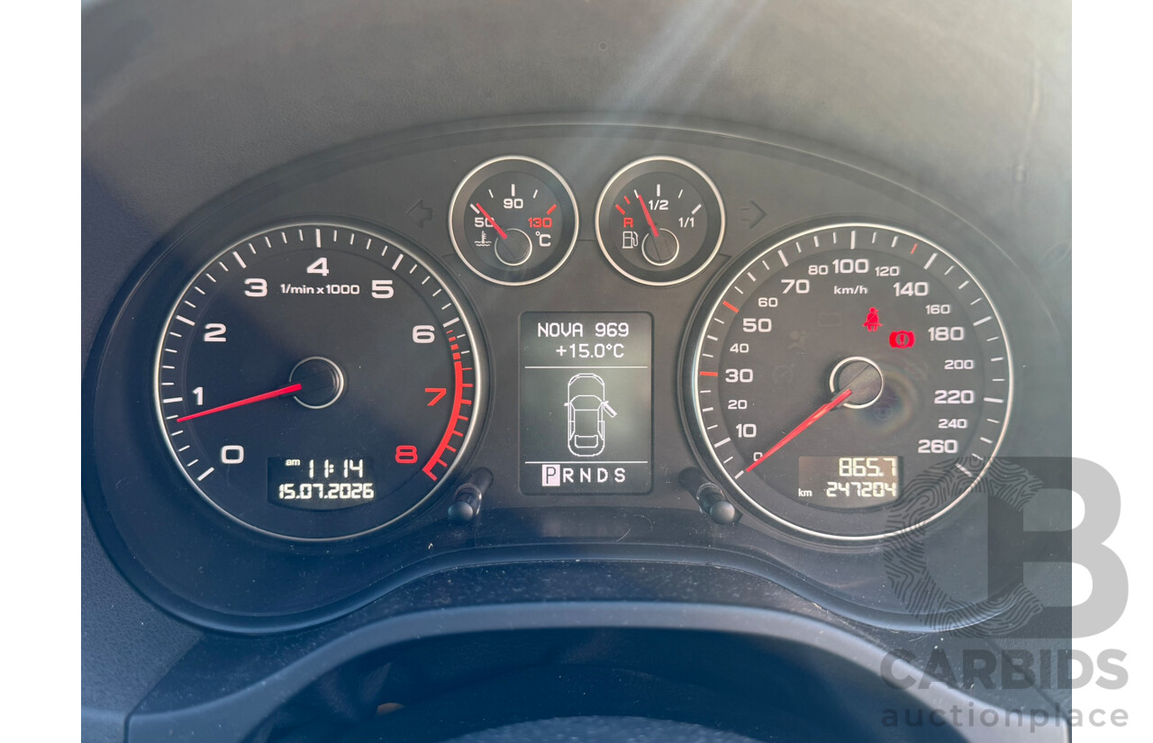 01/2009 Audi A3 1.8 TFSI ATTRACTION FWD 8P 2D Convertible Meteor Gray Pearlescent 1.8L