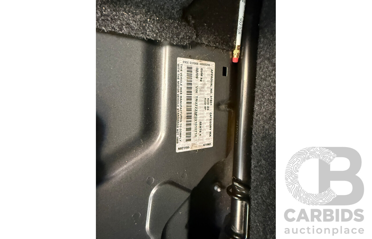 01/2009 Audi A3 1.8 TFSI ATTRACTION FWD 8P 2D Convertible Meteor Gray Pearlescent 1.8L