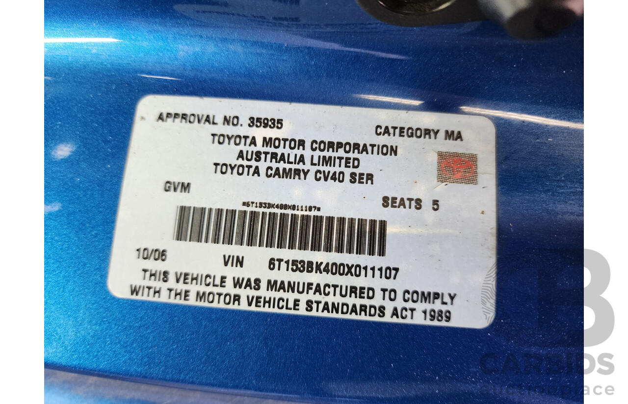 10/2006 Toyota Camry Sportivo ACV40R 4d Sedan Blue 2.4L