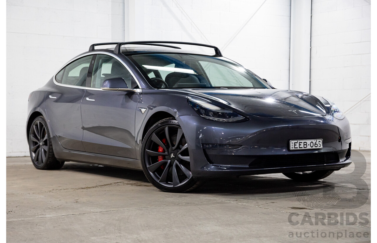 10/2019 Tesla Model 3 Perfomance AWD MY19 Update 5d Sedan Midnight Grey Metallic
