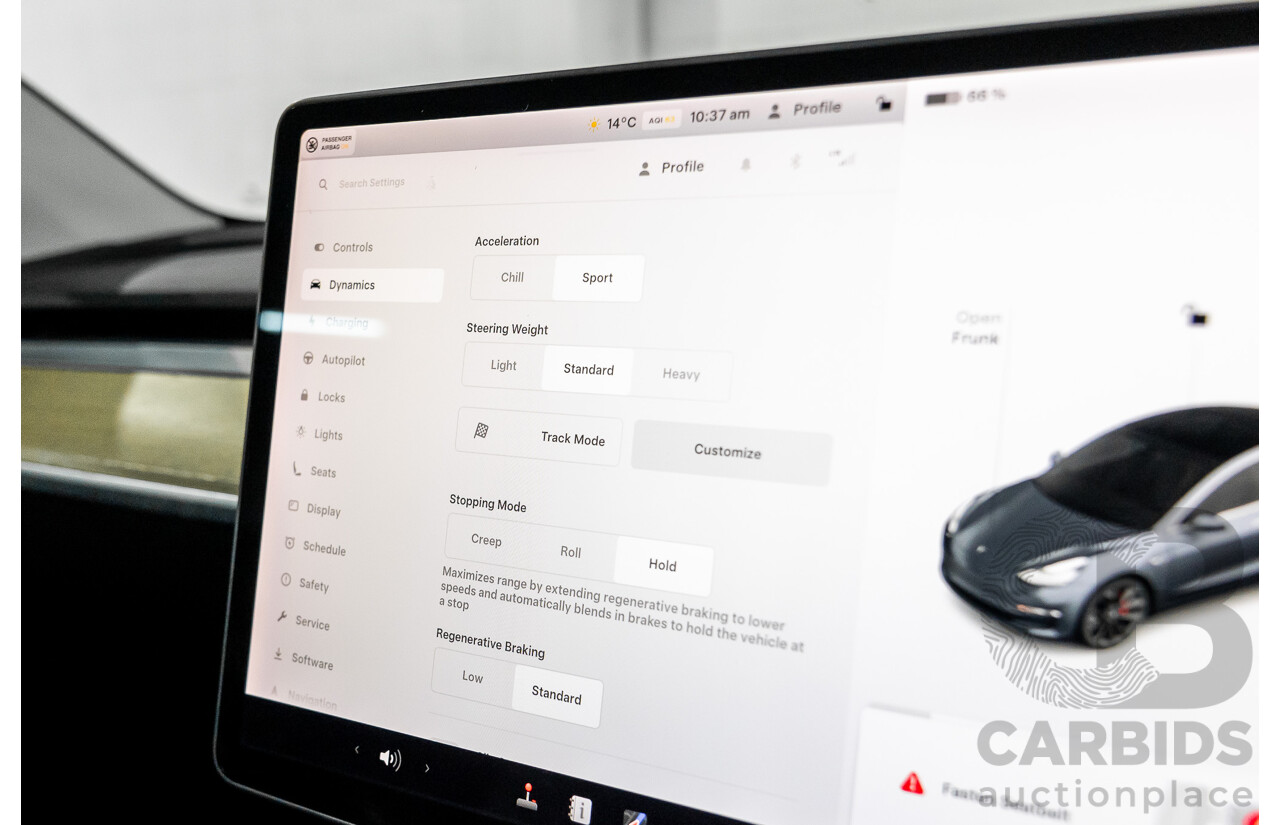 10/2019 Tesla Model 3 Perfomance AWD MY19 Update 5d Sedan Midnight Grey Metallic