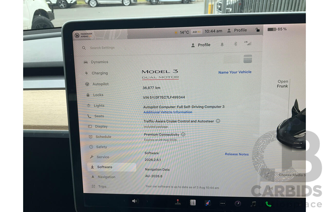 10/2019 Tesla Model 3 Perfomance AWD MY19 Update 5d Sedan Midnight Grey Metallic
