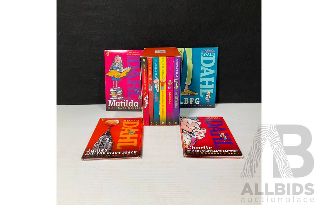 Collection of Six Roald Dahl Books and Four Audio CD's