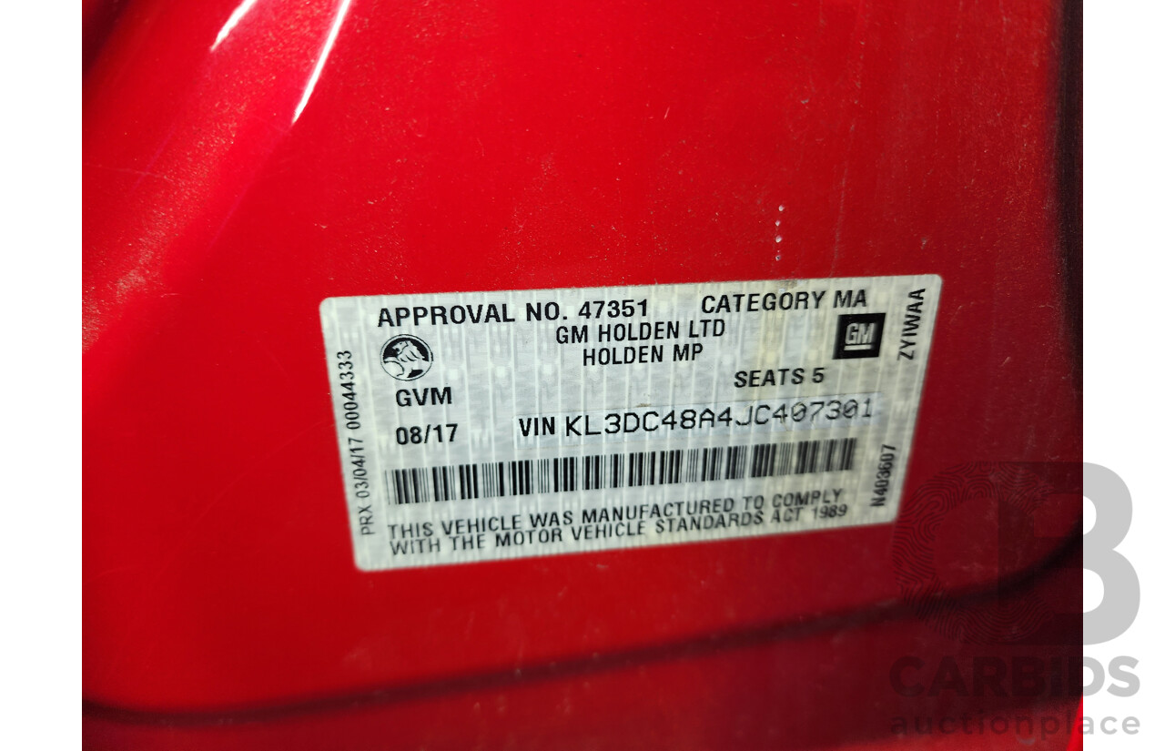 08/2017 Holden Barina Spark LS MP MY18 5d Hatchback Red 1.2L