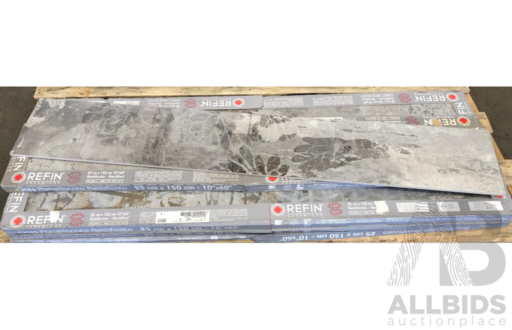 Design Industry Raw Shadow Light 250mm X 1500mm Italian Wall & Floor Tiles - 7.88m2 - Brand New - ORP $1418.40