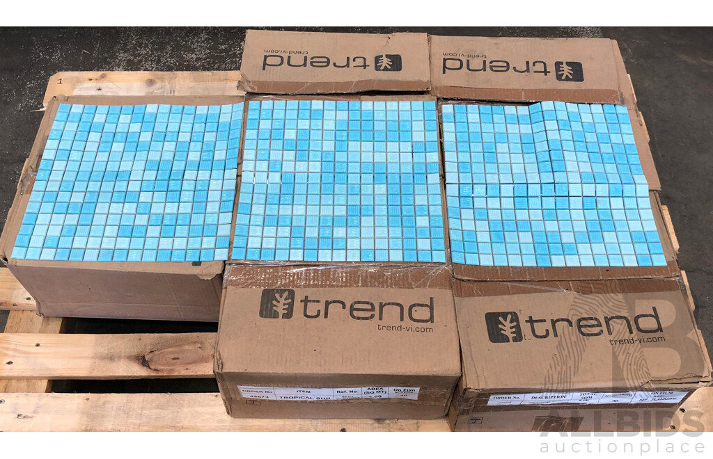 Trend Tropical Sun Glass Mosaic Blend Italian 20mm X 20mm Glass Wall/Floor Tiles - 20m2 - Brand New - ORP $2244.00