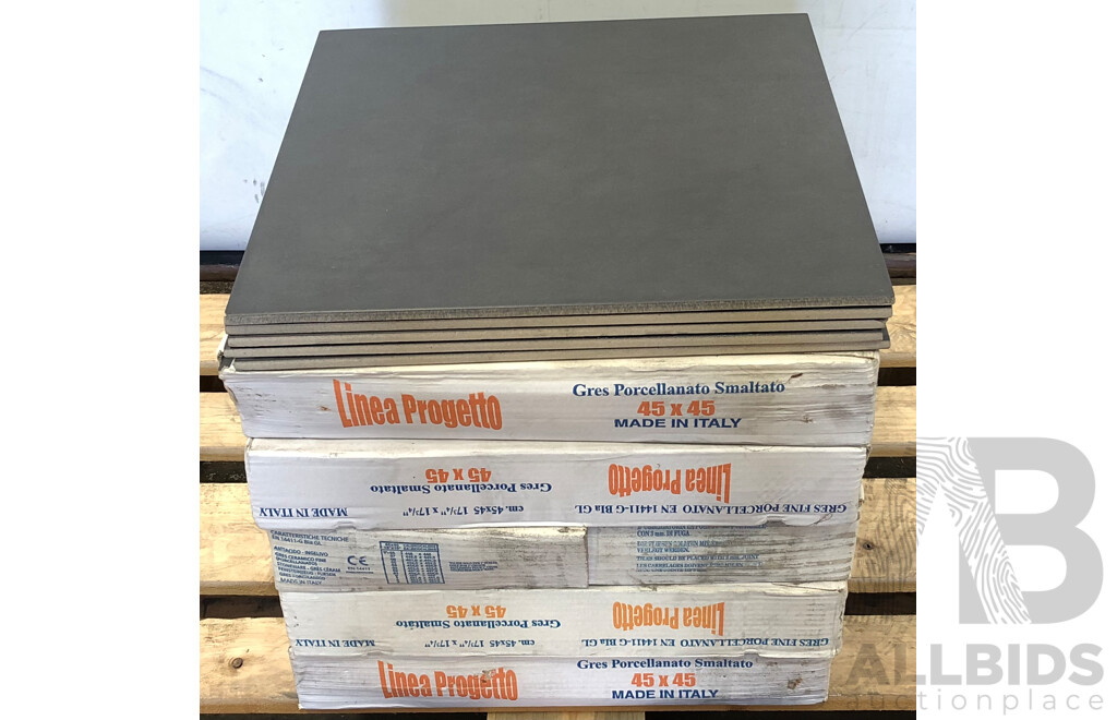 Linea Progetto Avantgarde Nero Italian 450mm X 450mm Wall/Floor Tiles - 8.1m2 - Brand New - ORP $607.50
