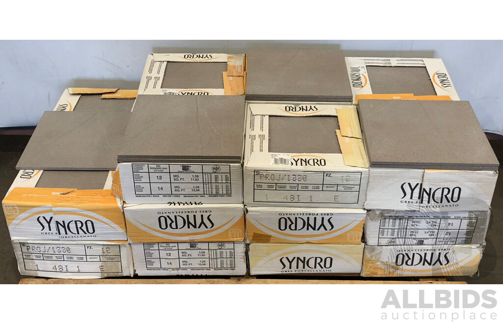 Syncro Project/1330 Textured 300mm X 300mm Italian Porclian Wall & Floor Tiles - 23.76m2 - Brand New - ORP $1782.00